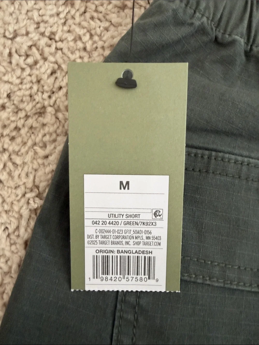 Goodfellow & Co Olive Green Utility Shorts size M